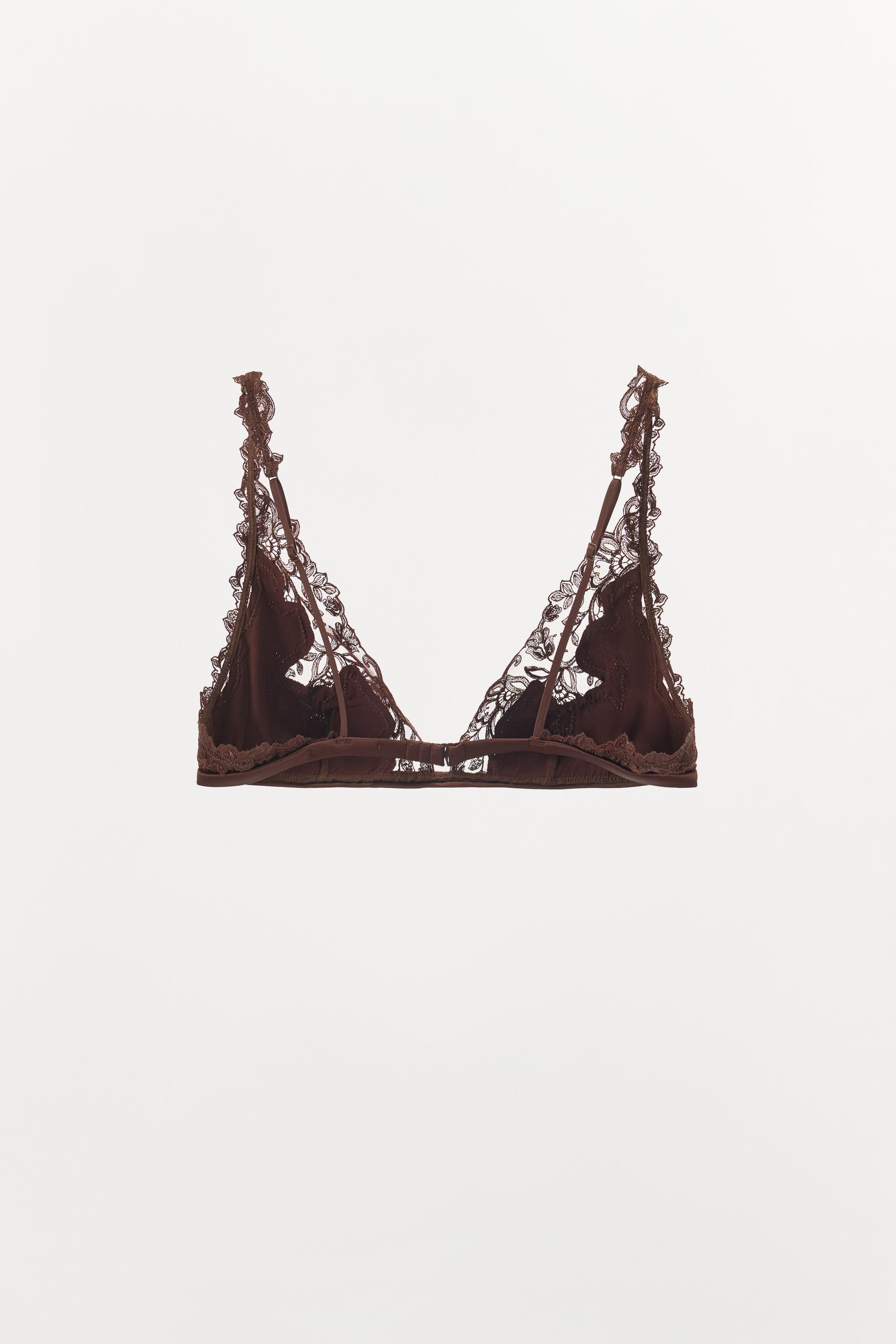 SATIN LACE TRIANGLE BRALETTE